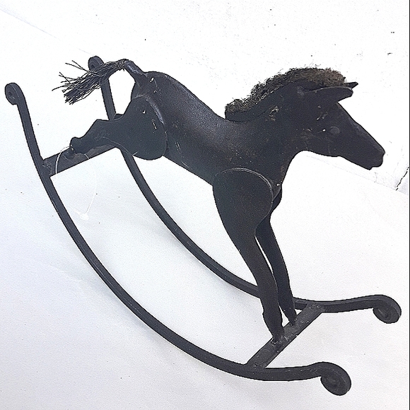 Vintage Metal Rocking Horse Home Decor  Vintage Display Toy Americana Folk Art - Picture 1 of 16